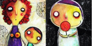 2013 - Nicolás da Rocha - El nene no me come. - Acrilico sobre lienzo y papel. 160 x 100 cm