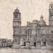 Iglesia Matriz, desde el Cabildo de Montevideo. Primera fotografía realizada en Uruguay - febrero 1840 (*)