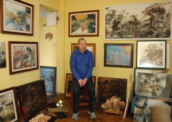 Visitando el taller del artista Claudio Tamosiunas - Setiembre 2012 © Federico Meneses