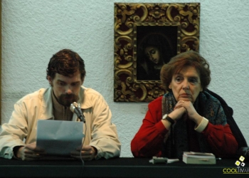 imagen - Onetti, la ciudad y los libros en el MuHAr - María Angélica Petit. Horacio Cavallo - Agosto 2009 - © Federico Meneses