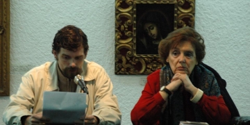 imagen - Onetti, la ciudad y los libros en el MuHAr - María Angélica Petit. Horacio Cavallo - Agosto 2009 - © Federico Meneses