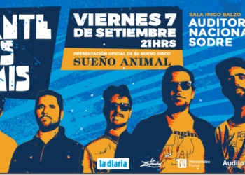 Sante Les Amis presenta su nuevo disco en la Sala Hugo Balzo del Auditorio del Sodre.. Para esta ocasión destacamos la atractiva incorporación de múltiples ritmos latinoamericanos, que fusionados con sus variadas influencias – desde el indie rock, punk, new wave – generan una composición muy particular que invita a bailar
