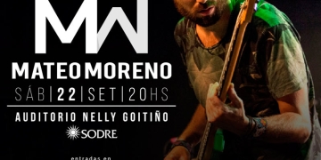 Mateo Moreno regresa con un show en Montevideo el próximo sábado 22 de setiembre en la Sala Nelly Goitiño del Sodre a partir de las 20hs junto a Martín Ibarburu en batería, Pedro Alemany en guitarra, Hernan ¨Chancho¨ Peyrou en teclados y Federico Blois en percusión.