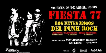 Los Seres Vivientes en Fiesta 77 Dos bandas más junto a Los Seres Vivientes, la nueva generación del punk nacional, se juntan para celebrar los 30 años de ·Dulce Navidad· Viernes, 26 de abril de 2019 en Bluzz Live