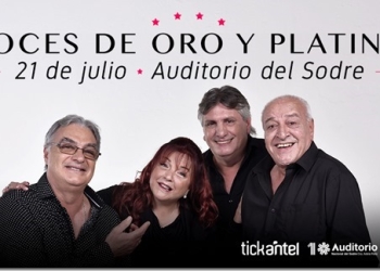 VOCES DE ORO Y PLATINO 21 de julio _ 20:30 hs. Auditorio Nacional del SODRE Sala Dra. Adela Reta Entradas en venta por TICKANTEL Por única vez, las Voces de Oro y Platino, colectivo integrado por Marihel, Barboza, Miguel Ángel Muníz, Miguel Villalba y Raúl Testa, se presentarán el 21 de julio próximo, en el Auditorio Nacional del SODRE.