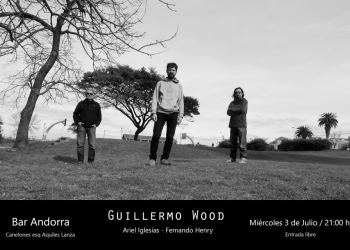 Miércoles 3 de julio 2019 / 21hs. Bar Andorra (Canelones 1302) Guillermo Wood (1985) es integrante del colectivo artístico Buceo Invisible y se encuentra presentando en vivo su tercer disco solista ¨Oración del Abismo¨ junto a Fer Henry y Ariel Iglesias. Desde el 2012 participa también como guitarrista y bajista en la banda de Diego Presa, grabando en los discos “Trece canciones” y “Playa desierta”.