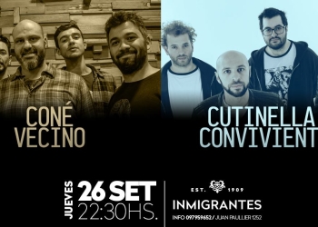 Una nueva presentación de Santy Cutinella y los Convivientes, esta vez compartida con Coné Vecino en el boliche de la calle Juan Paullier 1252.