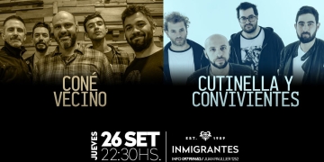 Una nueva presentación de Santy Cutinella y los Convivientes, esta vez compartida con Coné Vecino en el boliche de la calle Juan Paullier 1252.
