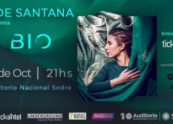 NOE SANTANA EN EL SODRE El miércoles 2 de octubre la sala Hugo Balzo del Sodre abrirá sus puertas para presentar BIO, el nuevo disco de Noe Santana. A las 21hs del miércoles 2 de octubre, la cantautora Noelia Santana, junto a su banda, presentará su primer disco BIO en el Sodre, con un show único en la trayectoria de la artista.