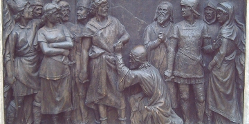 imagen portada: La vida es sueño. Relieve en bronce, detalle del monumento a Calderón en la Plaza de Santa Ana de Madrid (Obra de J. Figueras, 1878).  wikipedia.org