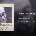 Defensa de la Alegría · Mario Benedetti