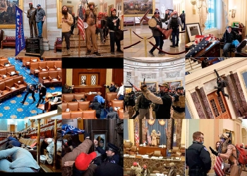 Imagen portada: Colage de imágenes viralizadas en internet - La toma del Capitolio de Estados Unidos