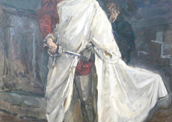 Don Juan desenvainando la espada en Don Giovanni de Mozart; cuadro de Max Slevogt: Francisco d'Andrade como Don Giovanni, 1912