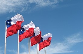 Chile flags in Puerto Montt