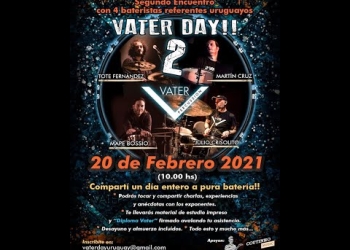 ENTREVISTAS DEL CLUB hablamos del evento educativo bateristico VATER DAY URUGUAY realizado por los artistas de la marca Mape Bossio, Tote Fernández, Julio Crisolito y Martín Cruz. El VATER DAY es un evento especial en formato Drum Camp que se realizó por primera vez en Diciembre del 2020 con cupos agotados y muy buena recepción, que repite su segunda edición el 20 de Febrero del 2021 con cupos agotados también.