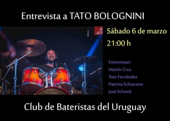 ENTREVISTAS DEL CLUB entrevistamos a Tato Bolognini, gran músico y baterista sesionista del medio local, baterista de Cuatro Pesos de Propina, Leo Masliah, Rubén Rada, Hugo Fattoruso entre otros.
