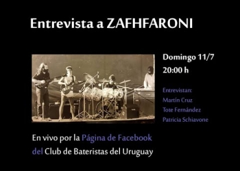 ENTREVISTAS DEL CLUB entrevistamos a la banda ZAFHFARONI. Siete de sus miembros: José Schmid (batería); Luis Alderotti (teclados); Fernando Notaro (teclados); Jorge Sadi (bajo); Arturo Meneses (bajo); Numa Rey (guitarra) y Gastón Contenti (trompeta) nos cuentan la historia de la banda y varias anécdotas.