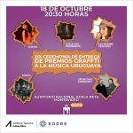 Se acerca la tercera y última ceremonia de entrega de Premios Graffiti a la Música Uruguaya