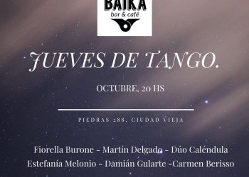 GRILLA OCTUBRE 7/ Fiorella Burone & Martín Delgado 14/ Dúo Caléndula & Estefanía Melonio 21/ Damián Gularte presenta sus composiciones 28/ Carmen Berisso & Omar de La torre