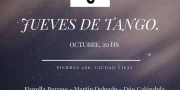 GRILLA OCTUBRE 7/ Fiorella Burone & Martín Delgado 14/ Dúo Caléndula & Estefanía Melonio 21/ Damián Gularte presenta sus composiciones 28/ Carmen Berisso & Omar de La torre