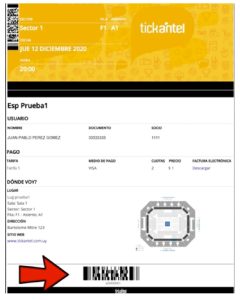 web de Tickantel, el código lo encontras aquí