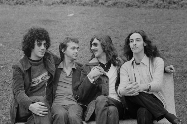 Imágen inédita en un parate de la grabación del disco. San Pablo 1978. Foto: José Luiz Pederneiras 