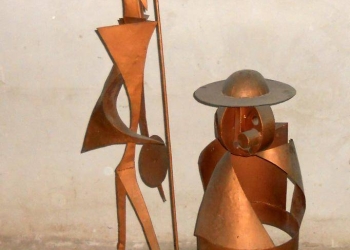 Don Quijote y Sancho Panza Autor: Pablo Atchugarry (1954) Realizado: Técnica: Chapa