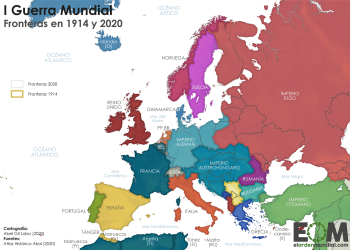 mapa-fronteras-primera-guerra-mundial-actual-europa - Fuente: El orden mundial