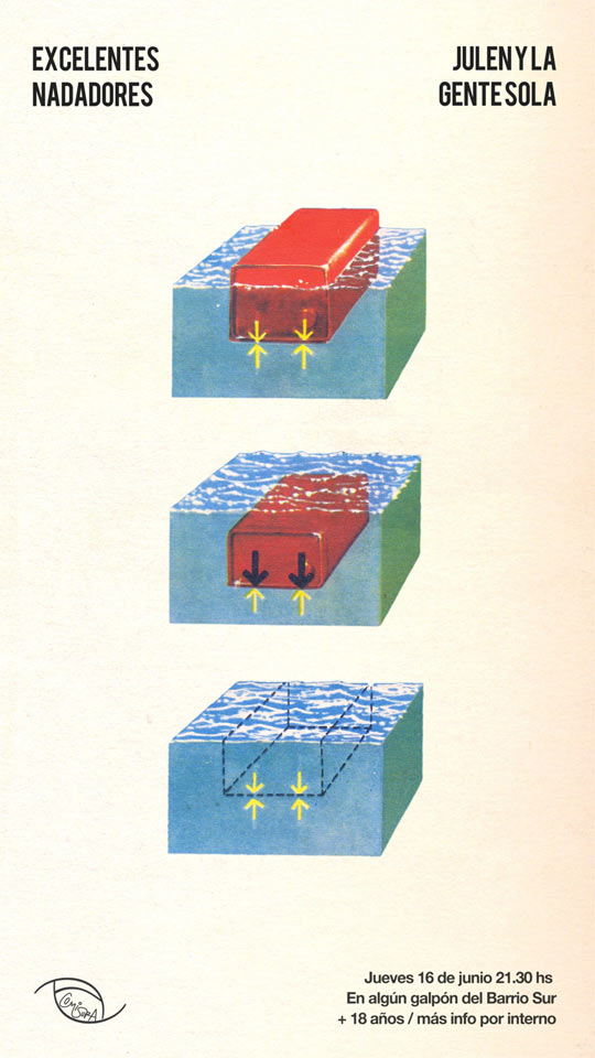 Excelentes Nadadores + Julen y La Gente Sola - La cita es el 16 de junio, a las 21.30 hs, en Espacio Comisura.&nbsp; Carlos Quijano y Durazno