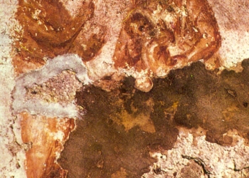 Fresco de la Virgen María con el niño Jesús en brazos, y el profeta Balaam. Datado de finales del siglo II, es la representación más antigua conocida de María.