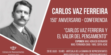 Invitación a Conferencia en el Palacio Legislativo "Carlos Vaz Ferreira y el valor del pensamiento" a cargo del Mag. Horacio Bernardo con comentarios de la Mag. Sofia Ache y la Mag. Fernanda Diab
