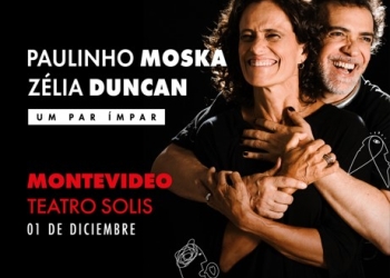 PAULINHO MOSKA & ZÉLIA DUNCAN PRESENTAN UM PAR ÍMPAR 1 de diciembre Teatro Solís “Um par ímpar” es un doble singular. Moska y Zélia son amigos y compañeros desde su primer disco en solitario, allá por los 90. Son más de 25 años de amistad y canciones escritas juntos. El proyecto ya estaba siendo pensado por los dos artistas desde hace mucho tiempo, cuando comenzaron a componer y grabar perlas como “Carne e Osso”, “O Tom do Amor”, “Sinto Encanto” y “Não”.
