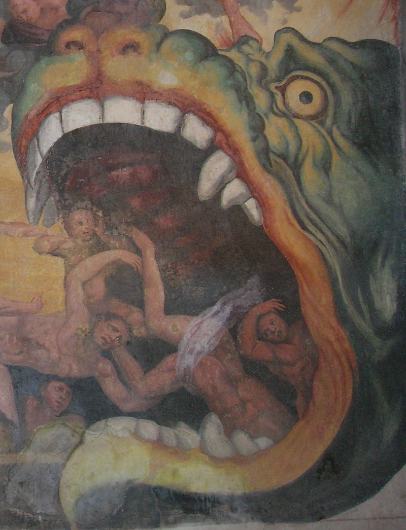 Giacomo Rossignolo (1524-1604) - Trabajo propio Leviathan in the fresco "The Last Judgment" (vo:Giudizio Universale), particular; painted by Giacomo Rossignolo (1524-1604) - Madonna dei Boschi, Boves (CN), Italy Giacomo Rossignolo (1524-1604) - Trabajo propio Leviathan in the fresco "The Last Judgment" (vo:Giudizio Universale), particular; painted by Giacomo Rossignolo (1524-1604) - Madonna dei Boschi, Boves (CN), Italy