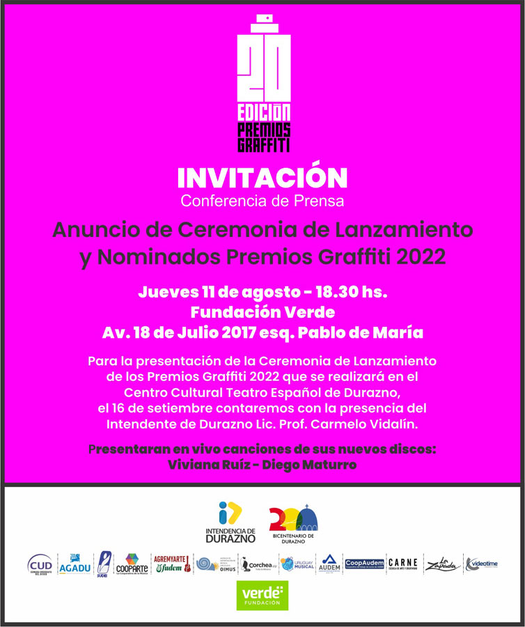 Conferencia de Prensa Lanzamiento de actividades y Anuncio de Nominados Premios Graffiti 2022