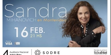 SANDRA MIHANOVICH en Montevideo - Jueves 16 de febrero – 21:00hs. AUDITORIO NACIONAL DEL SODRE - SALA E. FABINI