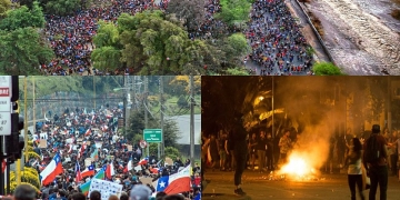 Collage de las protestas en Chile de 2019 a 2020