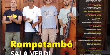 Rompetambó en el Ciclo Acústico de Jazz-Fusión · 85º Aniversario de Audem. Martes 11 de julio, 20hs. Sala Verdi. Entradas $ 450 en venta por Tickantel · Red de cobranzas y boletería de la Sala.