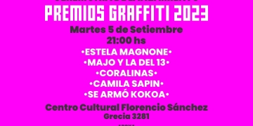 El martes 5 de setiembre es la Ceremonia Lanzamiento de #PremiosGraffiti2023 Edición XXI de los Premios a la Música Uruguaya