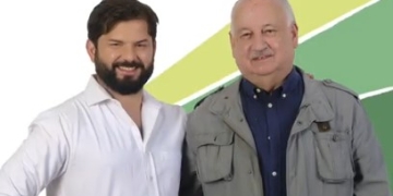 Gabriel Boric y Guillermo León Teillier del Valle - Fuente twitter