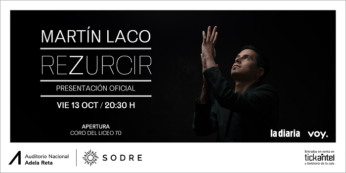 Martín Laco presenta REZURCIR en Sala Hugo Balzo - Viernes 13 de octubre 2023 - 20:30 horas. Martín Laco presenta REZURCIR en Sala Hugo Balzo - Viernes 13 de octubre 2023 - 20:30 horas.