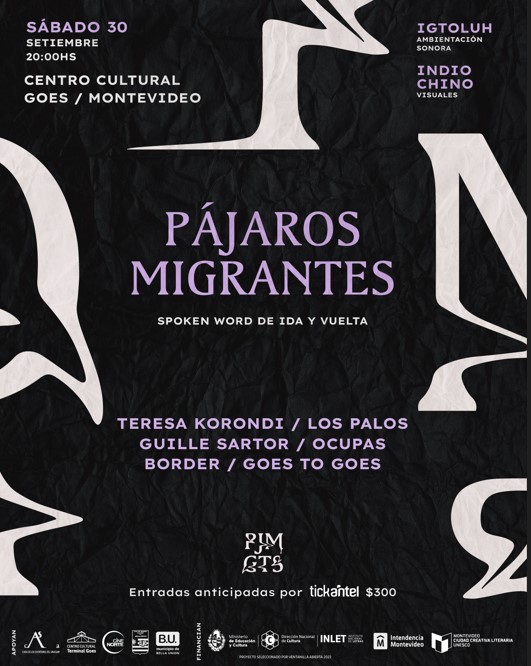 *Centro Cultural Terminal Goes / Montevideo - Sábado 30 de setiembre / 20:00hs