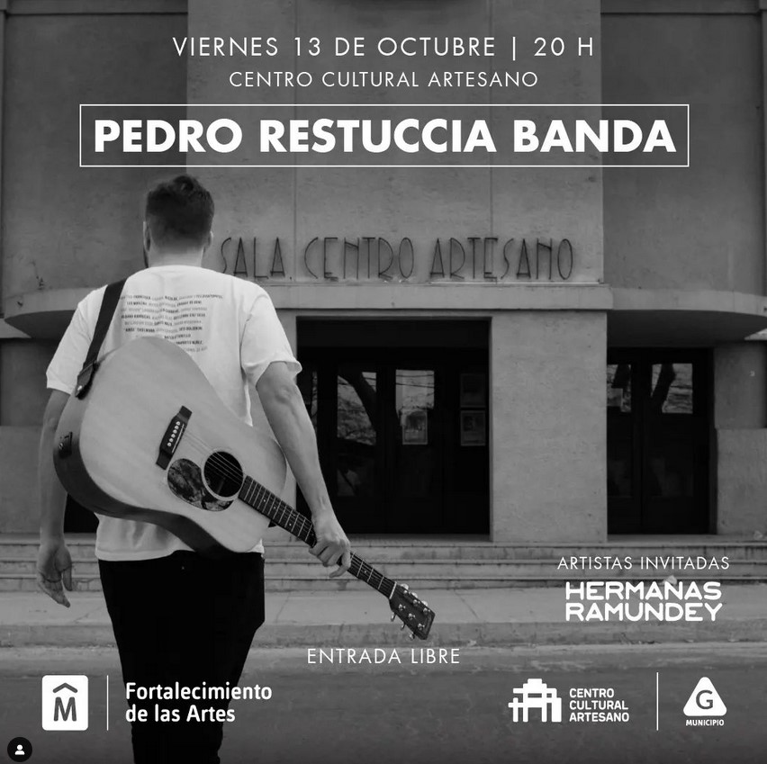 Pedro Restuccia Banda en Centro Cultural Artesano - Viernes 13 de Octubre 2023 - 20hs. con entrada libre