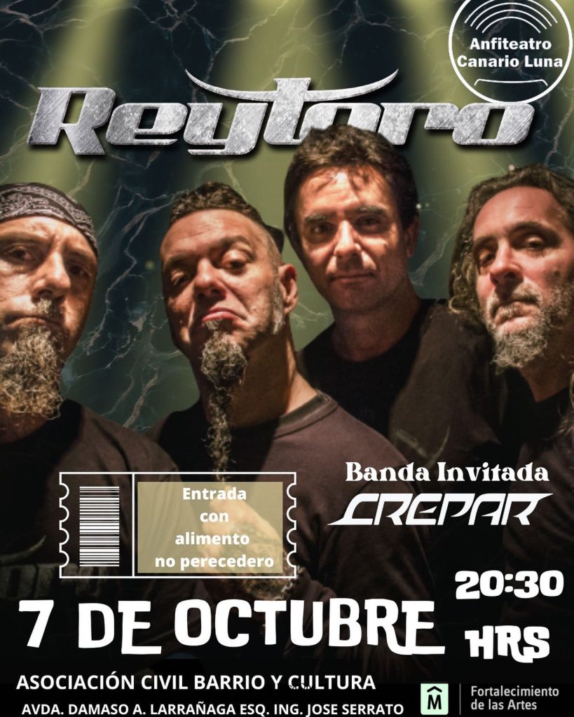 Reytoro - ANFITEATRO CANARIO LUNA - Sábado 7 de octubre 2023 - 20:30 hs. - Banda invitada - CREPAR Reytoro - ANFITEATRO CANARIO LUNA - Sábado 7 de octubre 2023 - 20:30 hs. - Banda invitada - CREPAR