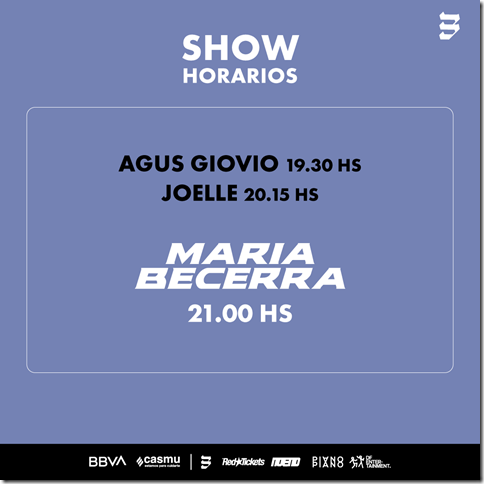 MARIA BECERRA - Velódromo Municipal - 19 DE NOVIEMBRE 2023 – 21 hs - PUERTAS_ 18:30h - RECOMENDACIONES PARA EL INGRESO MARIA BECERRA - Velódromo Municipal - 19 DE NOVIEMBRE 2023 – 21 hs - PUERTAS_ 18:30h - RECOMENDACIONES PARA EL INGRESO