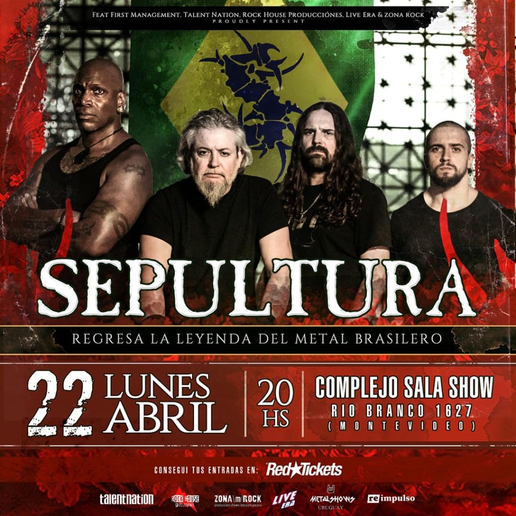 SEPULTURA en Uruguay - 22 de Abril 2024 - 20hs - Complejo Sala show