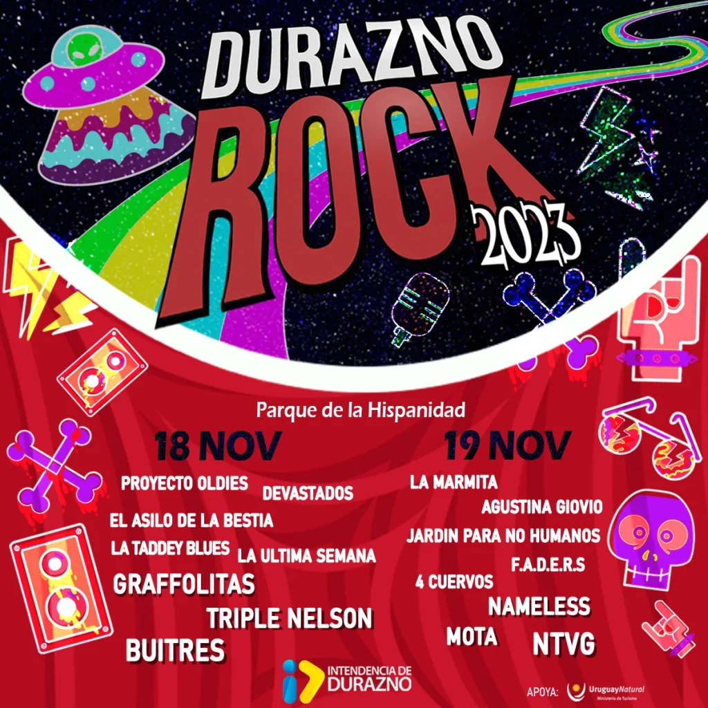 Durazno Rock 2023 - 18 y 19 de Noviembre en el Parque de la Hispanidad