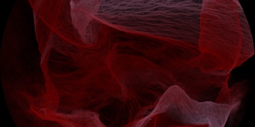 Obra Kokkino fue galardonada con el Primer Premio en la muestra Datos+Arte 2023 - Artistas Leticia Almeida y Mathías Chumino - Expuesta en la sede del CAF