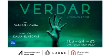 La obra "Verdar" se presentará el 24 y 25 de febrero a las 21:00 horas en el Auditorio Nacional del Sodre, en la sala Hugo Balzo