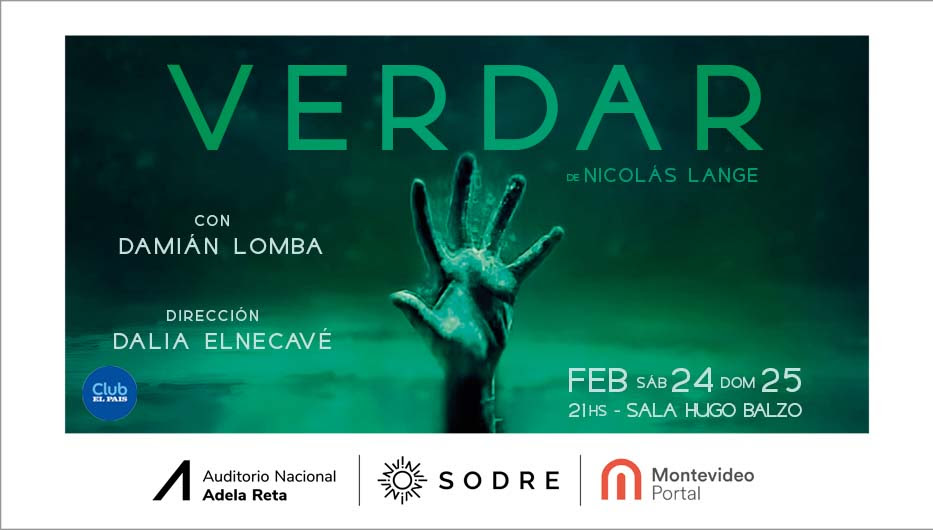 La obra "Verdar" se presentará el 24 y 25 de febrero a las 21:00 horas en el Auditorio Nacional del Sodre, en la sala Hugo Balzo La obra "Verdar" se presentará el 24 y 25 de febrero a las 21:00 horas en el Auditorio Nacional del Sodre, en la sala Hugo Balzo