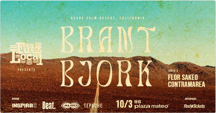 FUZZ LOCAL con BRANT BJORK (USA) - Plaza Mateo - Domingo 10 de Marzo 2024 - 18 hs